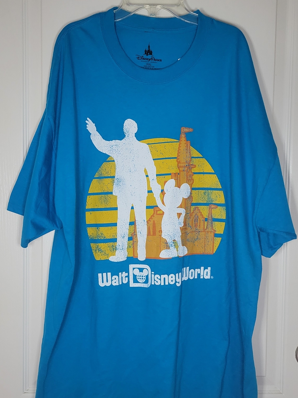 Disney Parks Men's XXL Blue Partners Statue Walt Disney Mickey Mouse T-Shirt NWT